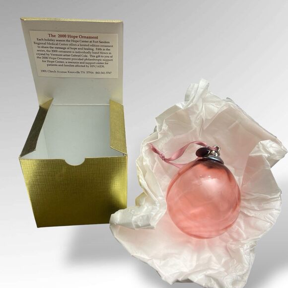 Gabriel Cole Limited Edition Unique 2000 Hope Ornament Hand Blown Crystal Glass - Picture 2 of 8